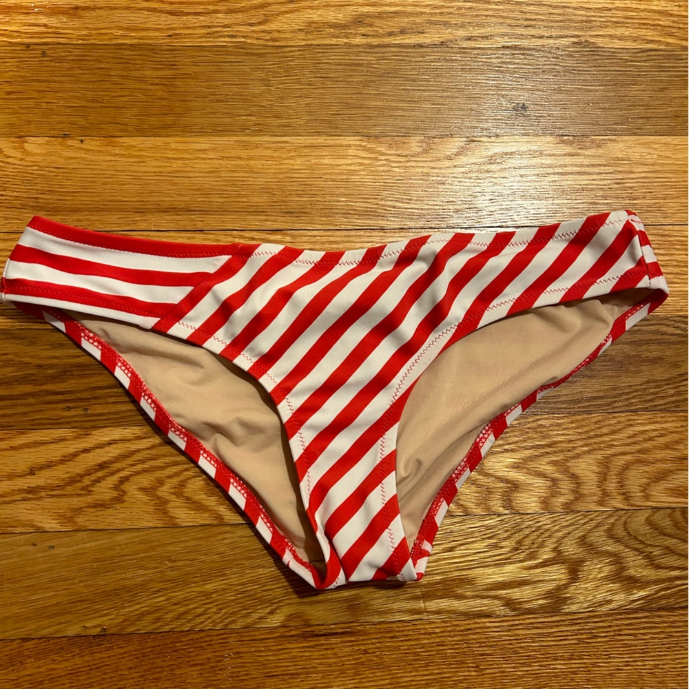 Red & white striped J crew bikini bottom size small